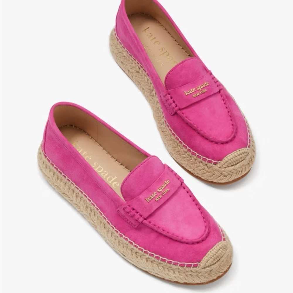 kate spade Hot Pink Suede Espadrille Loafers